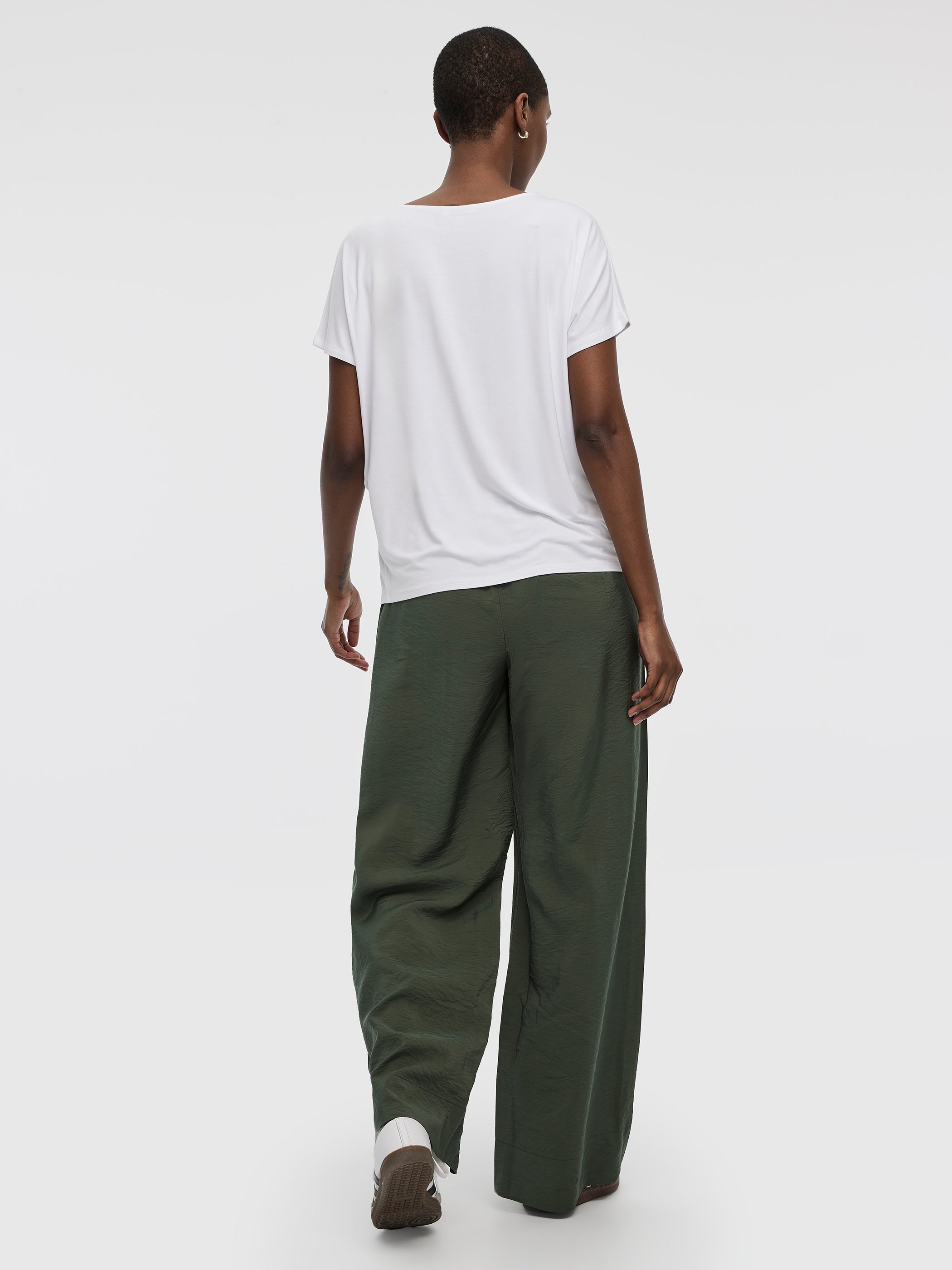 Short-Dolman-Sleeve Boat-Neck T-Shirt