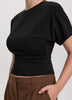 Short-Sleeve Crew-Neck Tee with Shirred Sides