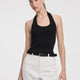 Halter-Neck Ribbed Tank