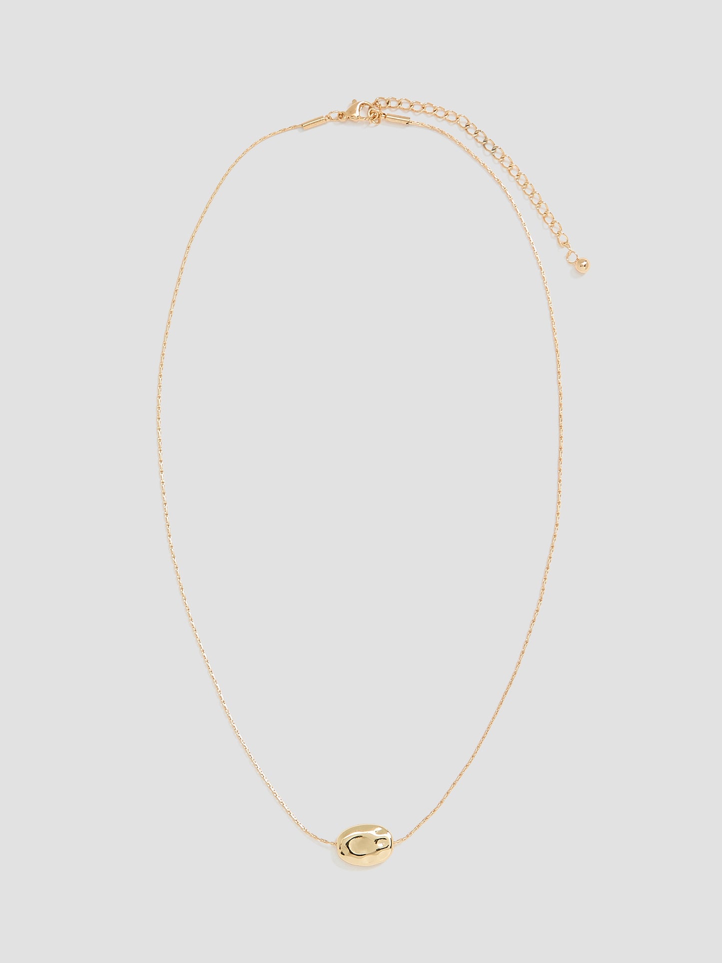 Short Necklace with Stainless Steel Textured Pendant