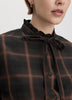 Long-Sleeve Blouse with Mock Neckline with Ruffles