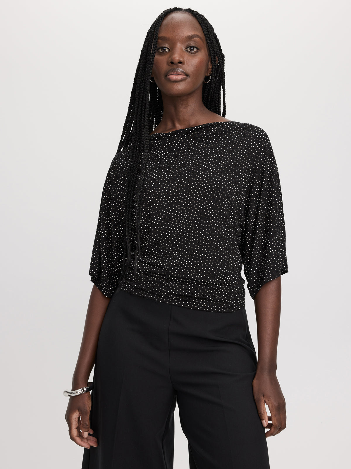 Short-Sleeve Boat-Neck Top