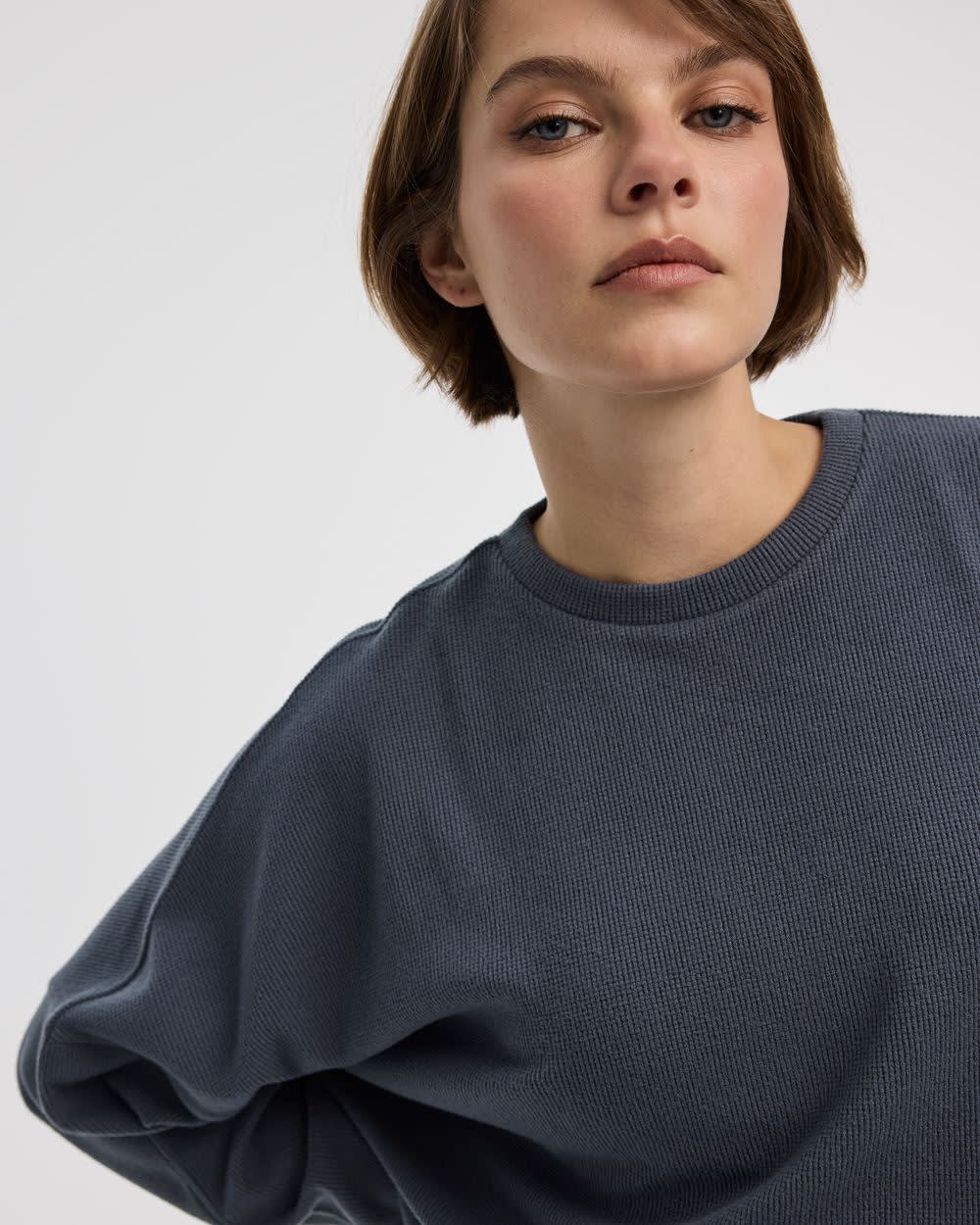 Cropped Long-Sleeve Crew-Neck Sweatshirt - Hyba