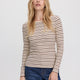 Striped Long-Sleeve Crew-Neck Ribbed T-Shirt - R Essentials