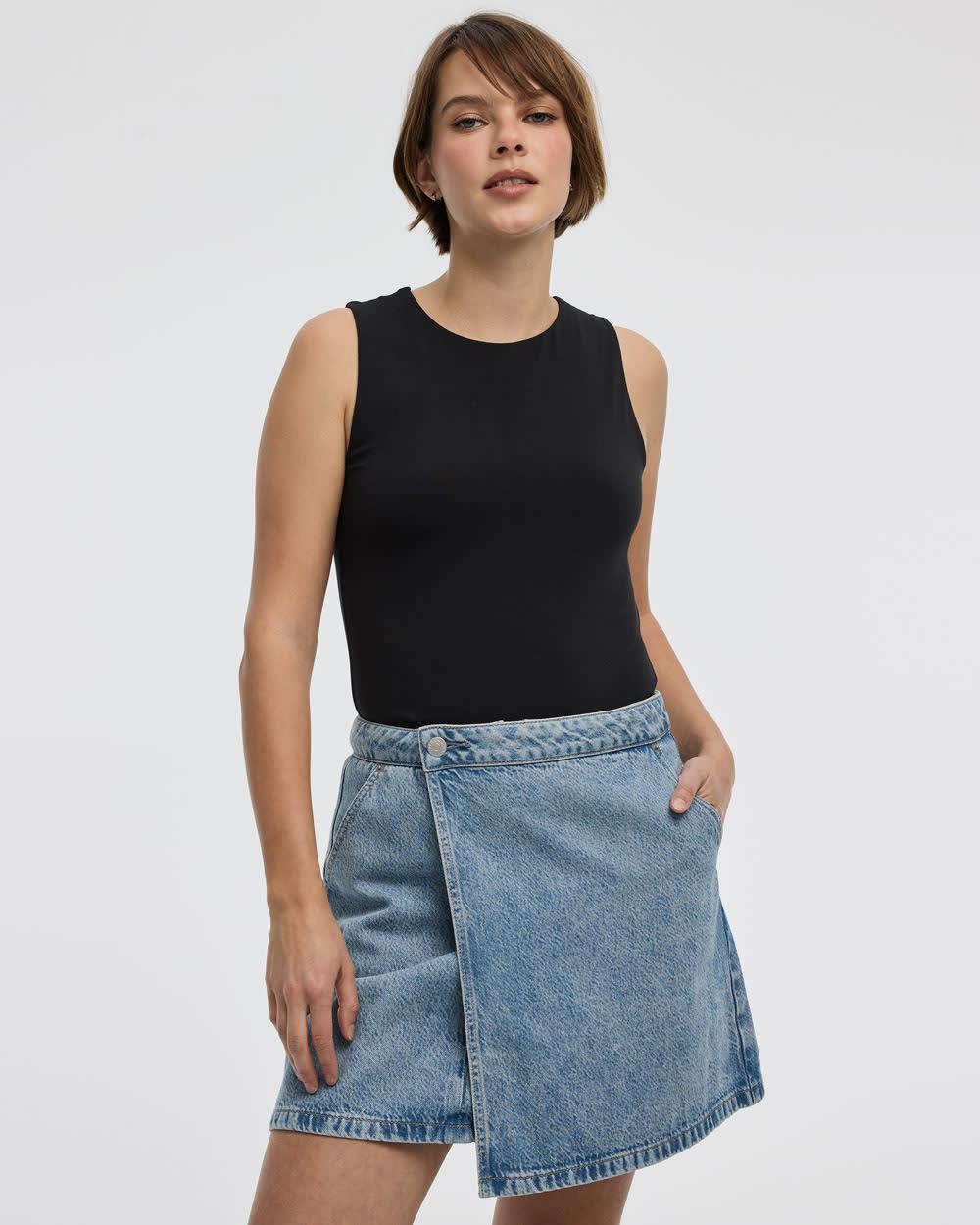 Wrap Denim Skort