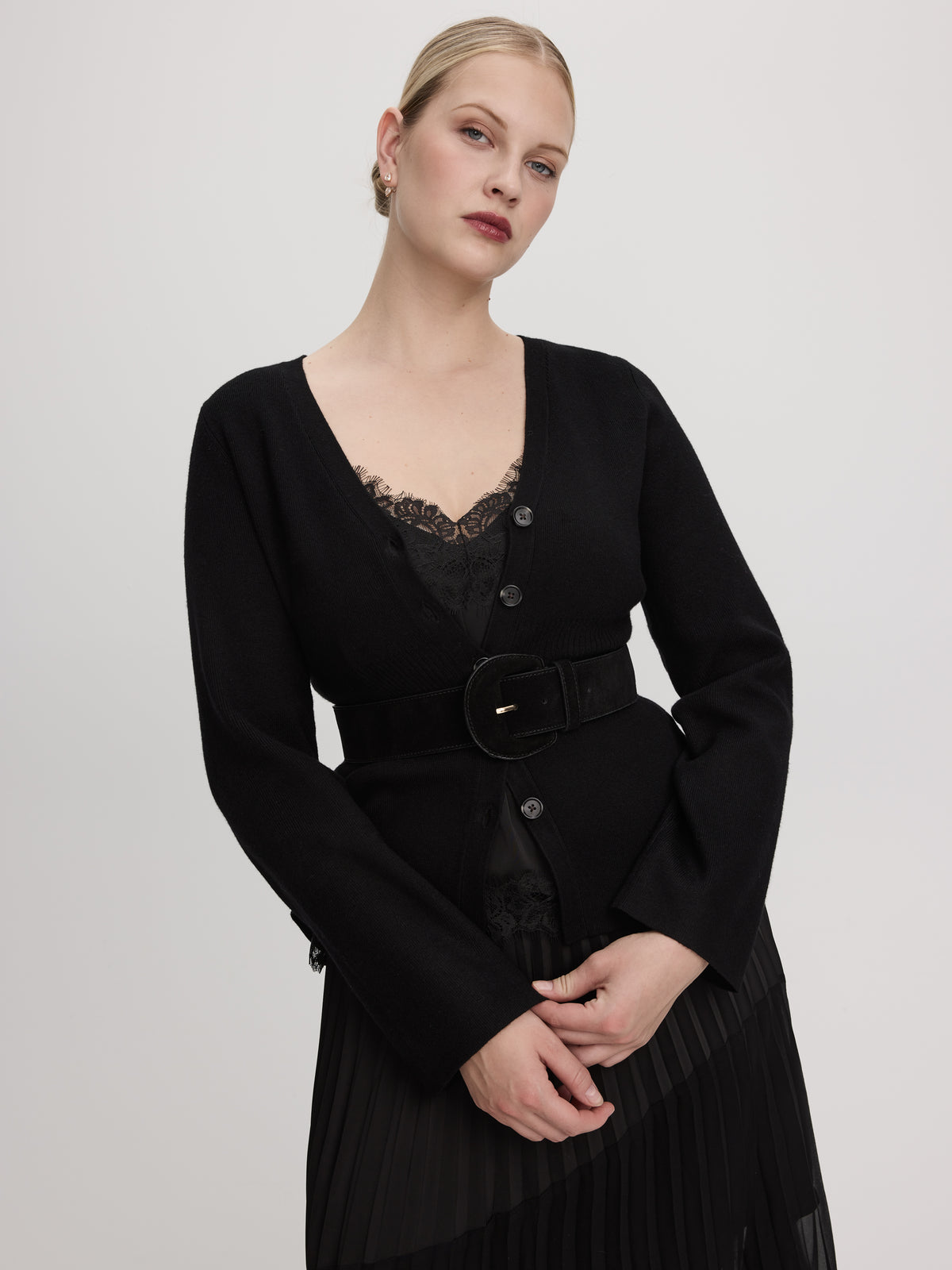 Long-Sleeve V-Neck Cardigan
