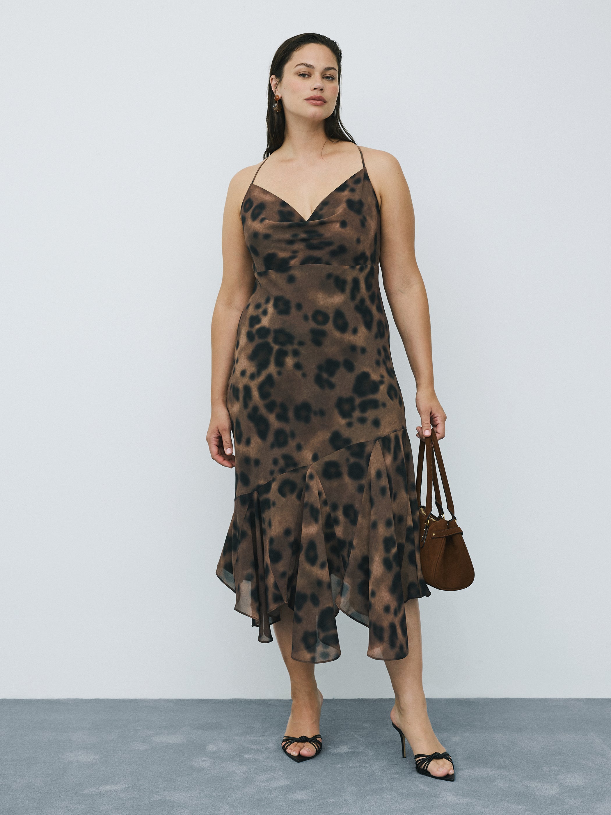 Sleeveless Maxi Dress with Cowl Neckline