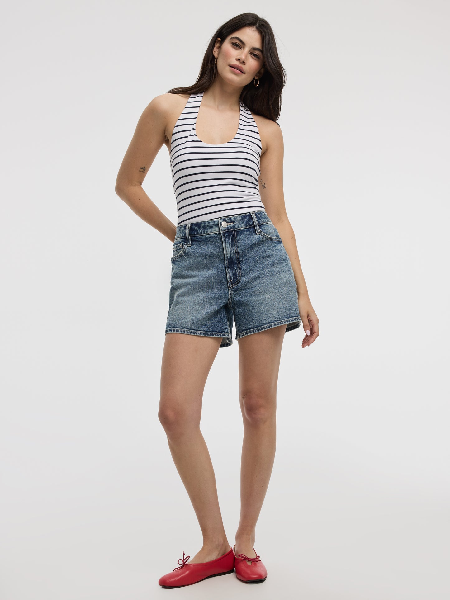 Striped Halter-Neck Tank
