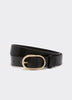 Leather Belt with Oval Buckle