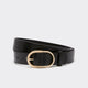 Leather Belt with Oval Buckle