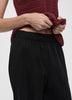 Wide-Leg High-Rise Pull-On Piqué Pant