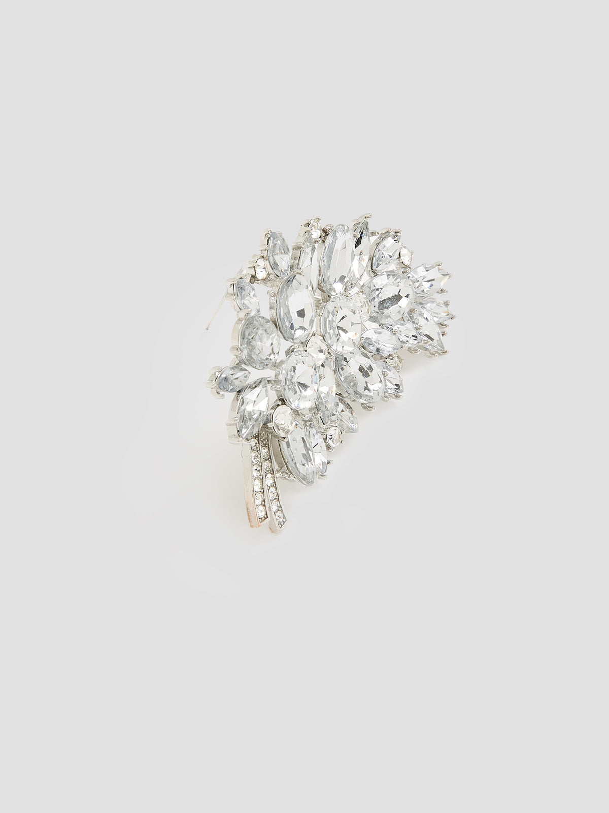Brooch with Rhinestone Cluster