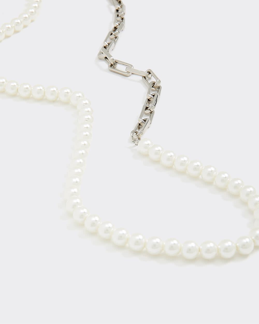 Long Half-Pearl Necklace