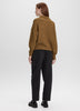 Long-Sleeve Boxy Sweater with Johnny Collar