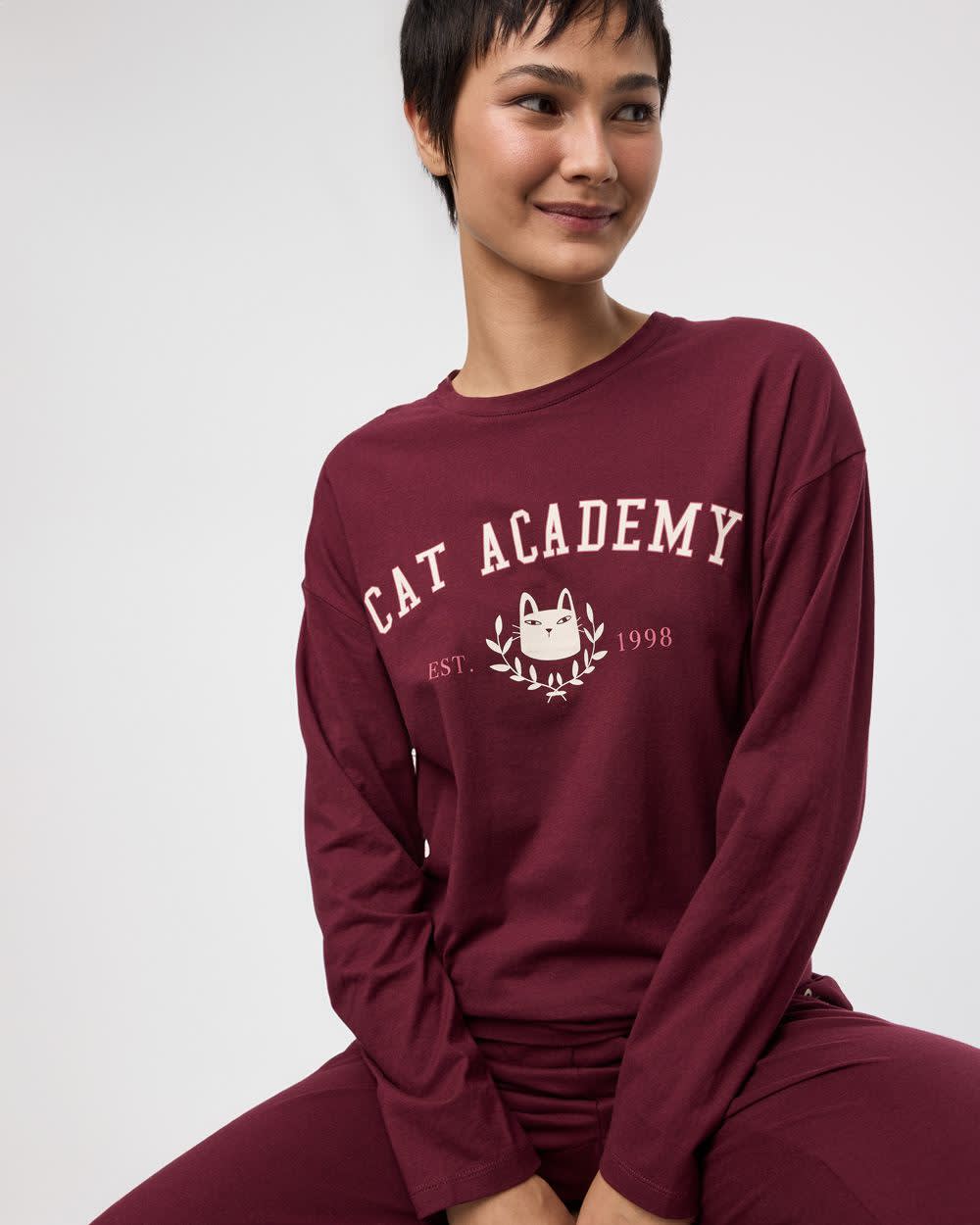 Long-Sleeve Top and Jogger Cotton Pyjama Set