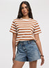 Striped Crew-Neck Boxy T-Shirt