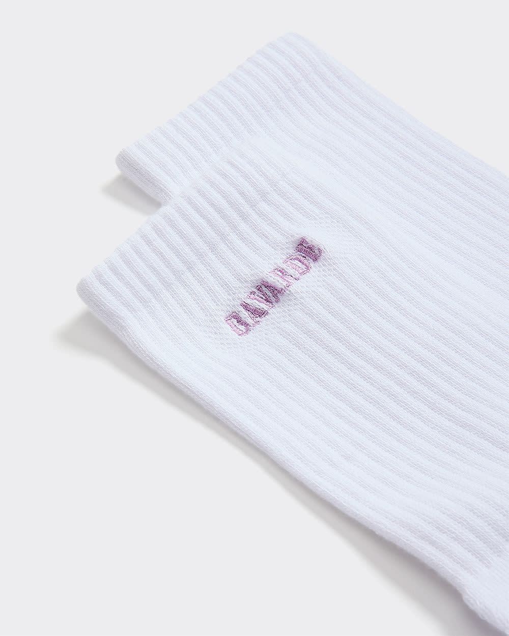 Ribbed Socks with Word at Hem