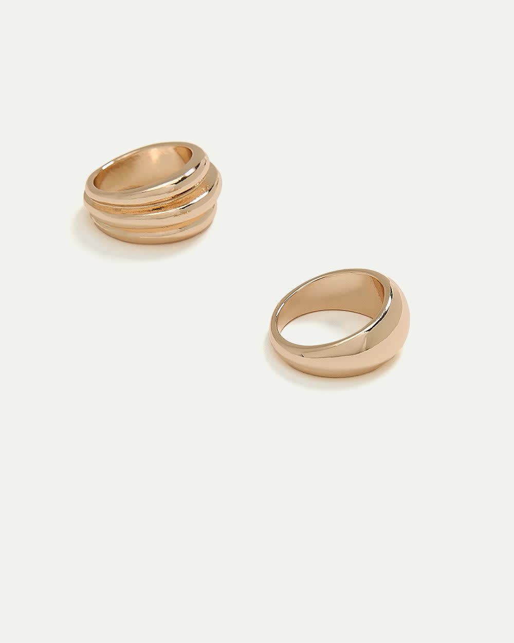 Domed-Effect Rings - Set of 2