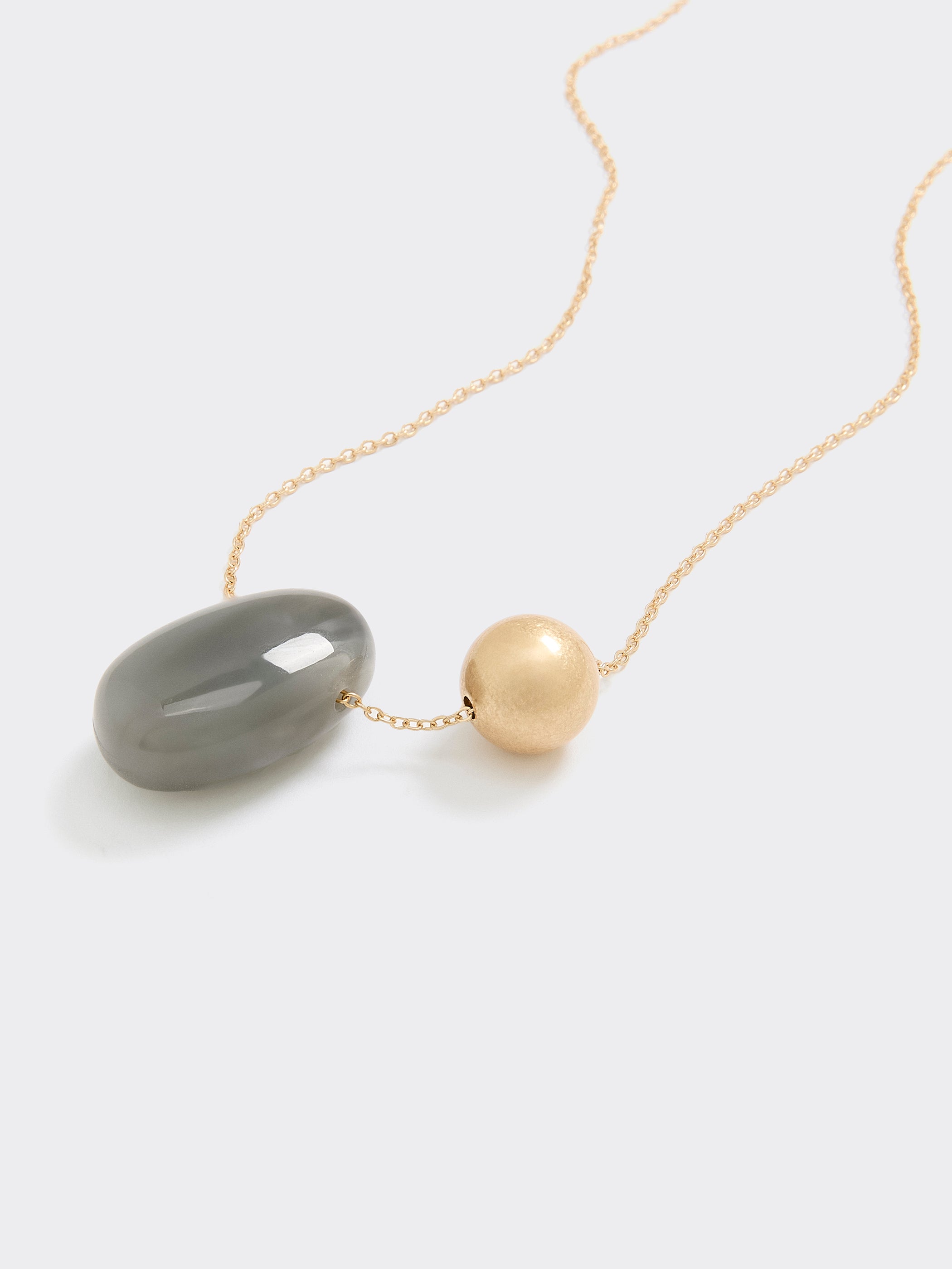 Long Necklace with Resin Pendant
