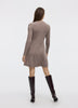 Long-Sleeve Crew-Neck Ribbed Sweater Dress