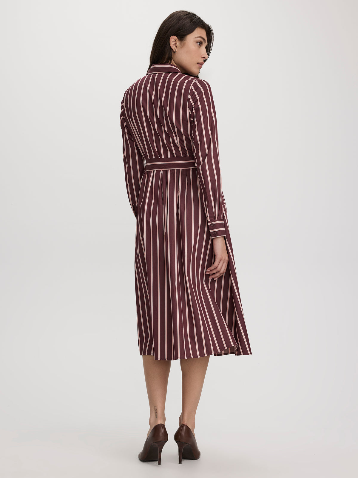 Long-Sleeve Midi Shirtdress