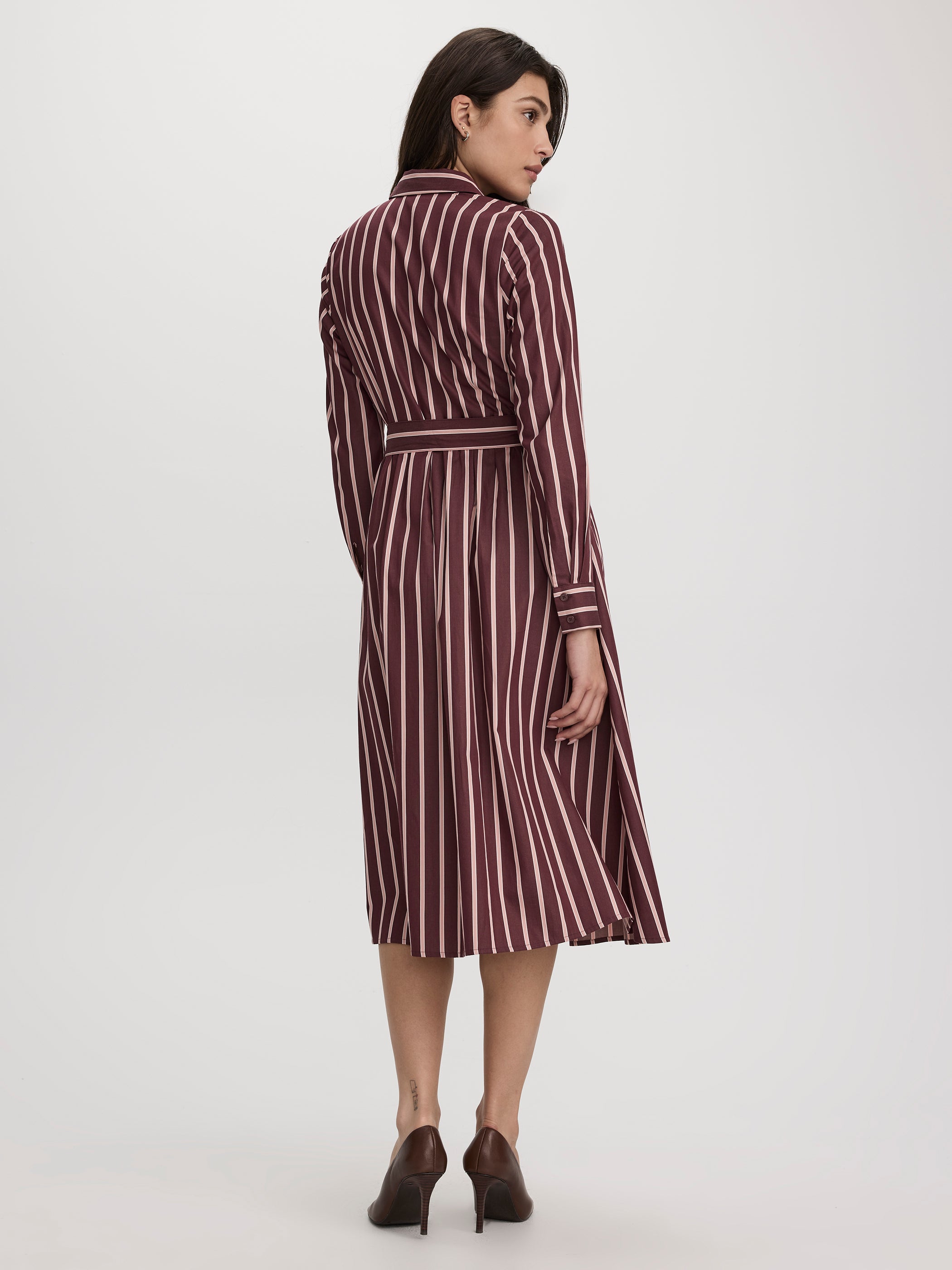 Long-Sleeve Midi Shirtdress