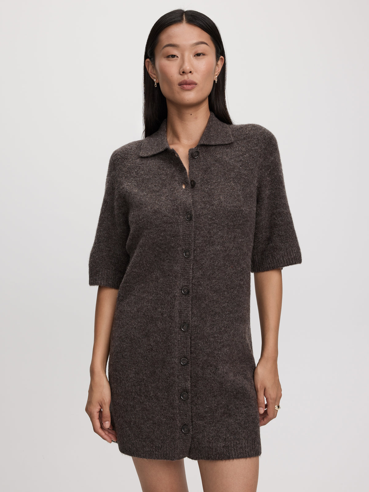 Short-Sleeve Polo Mini Dress