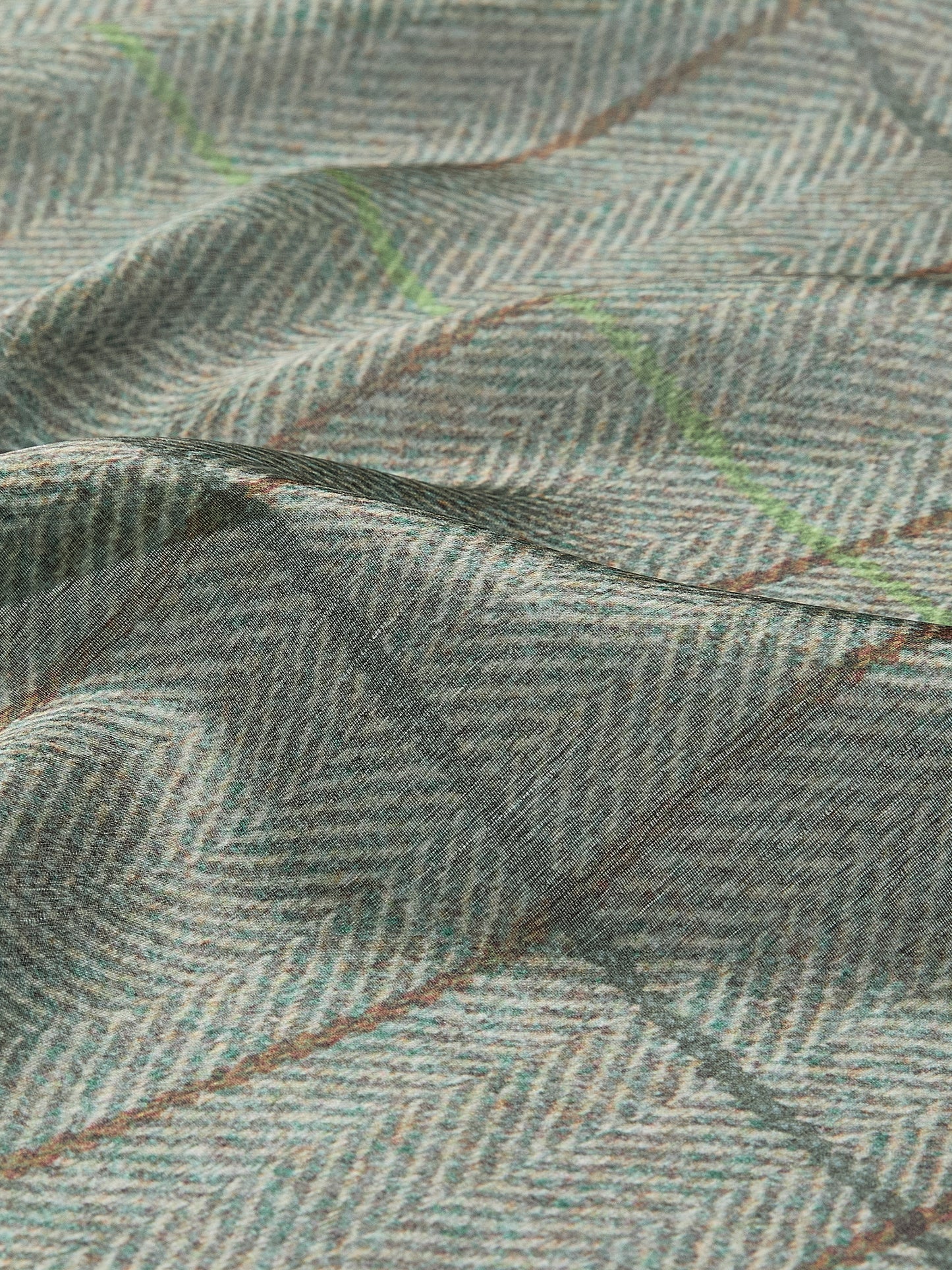 Square Satin Scarf with Herringbone Pattern