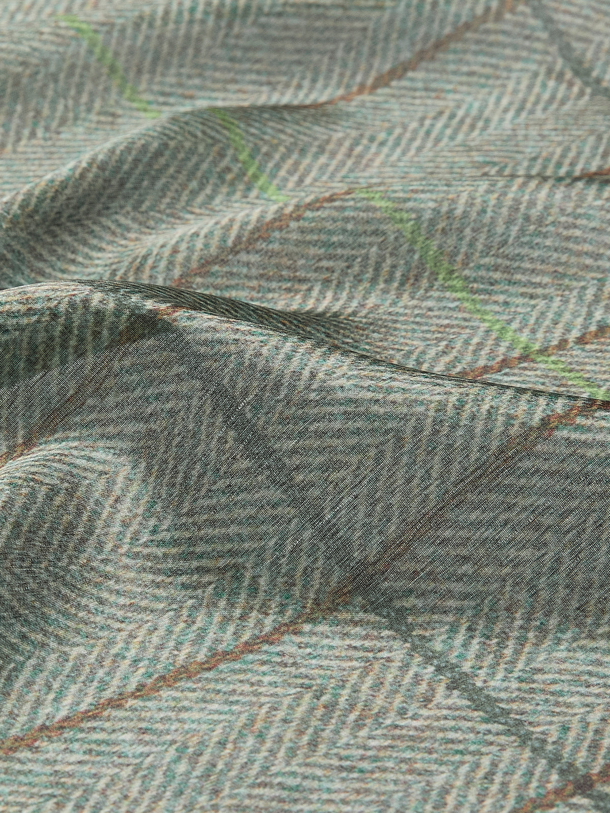 Square Satin Scarf with Herringbone Pattern