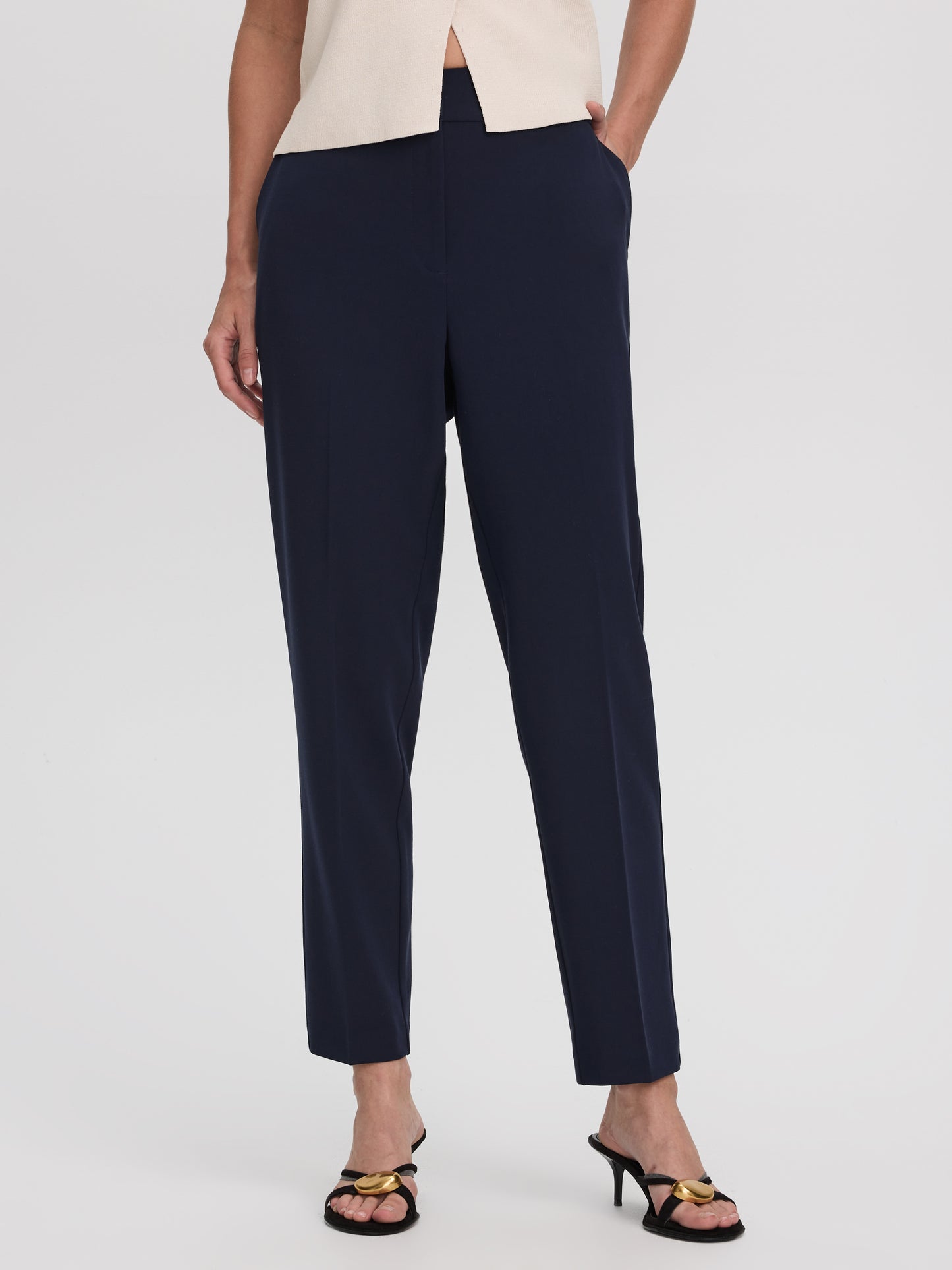 Slim-Leg High-Rise Ankle Pant