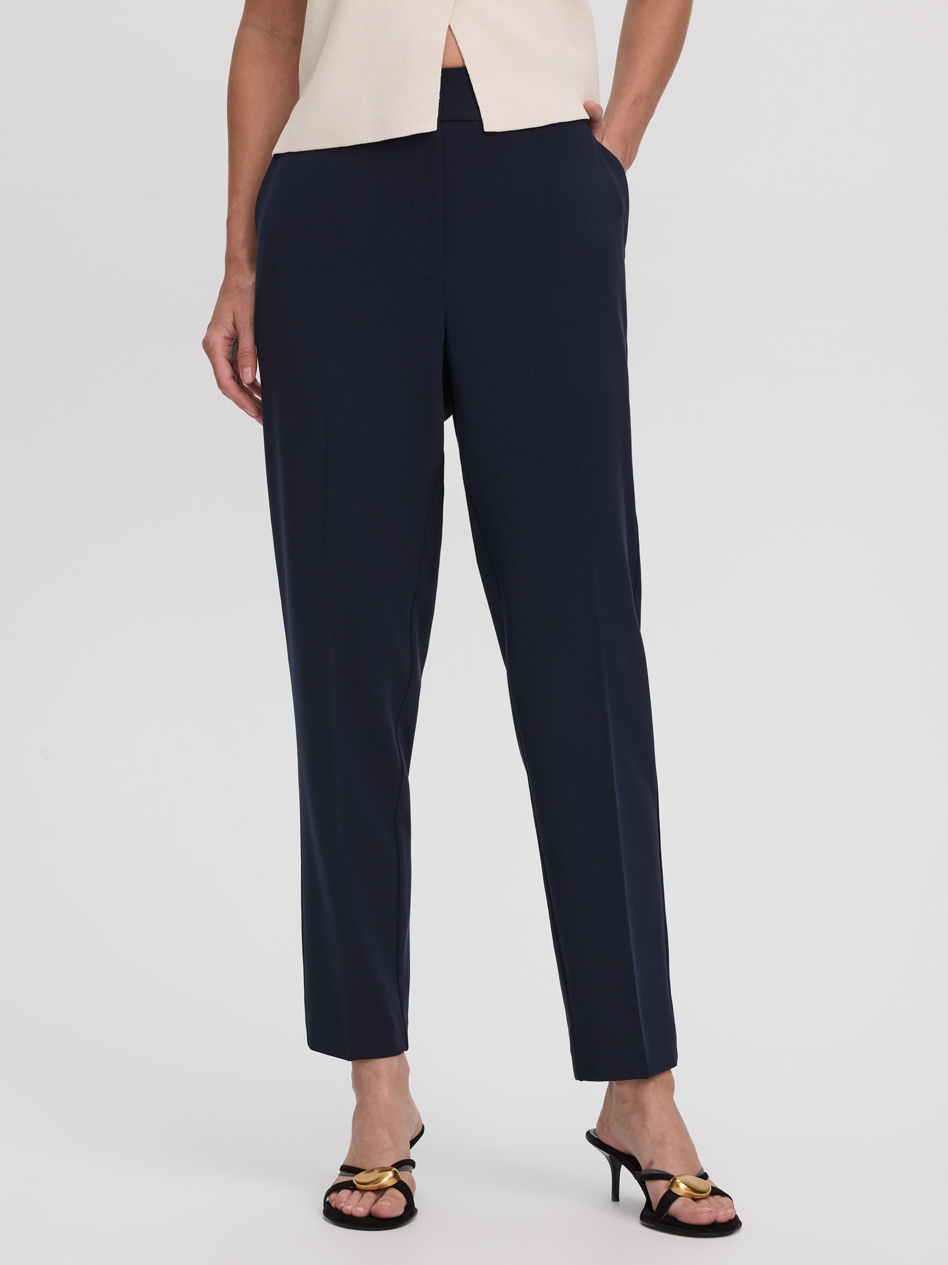 Slim-Leg High-Rise Ankle Pant
