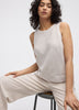 Sleeveless Crew-Neck Blouse