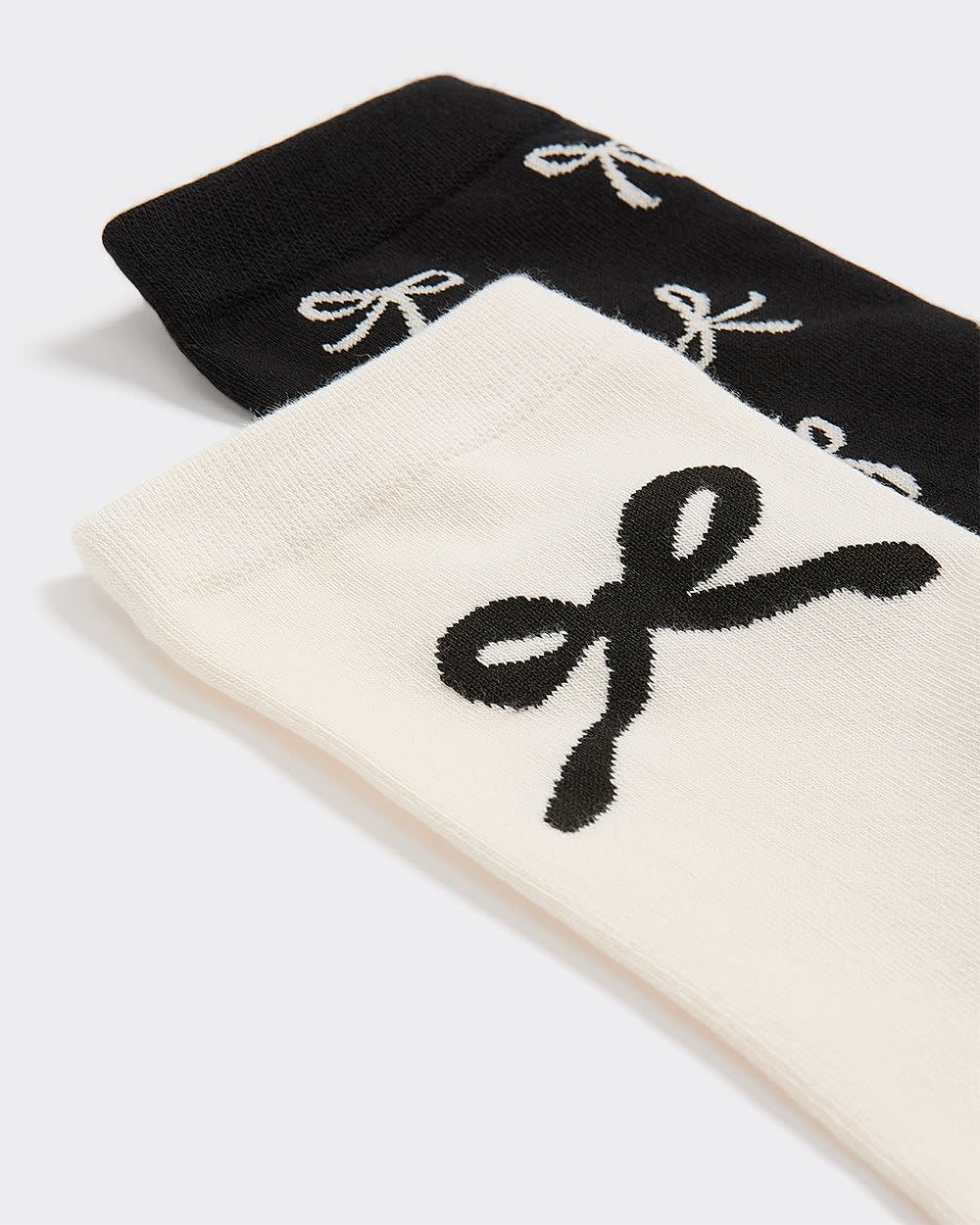 Crew Socks with Bows - 2 Pairs