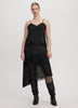 Pleated Midi Skirt with Asymmetrical Hem