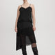 Pleated Midi Skirt with Asymmetrical Hem