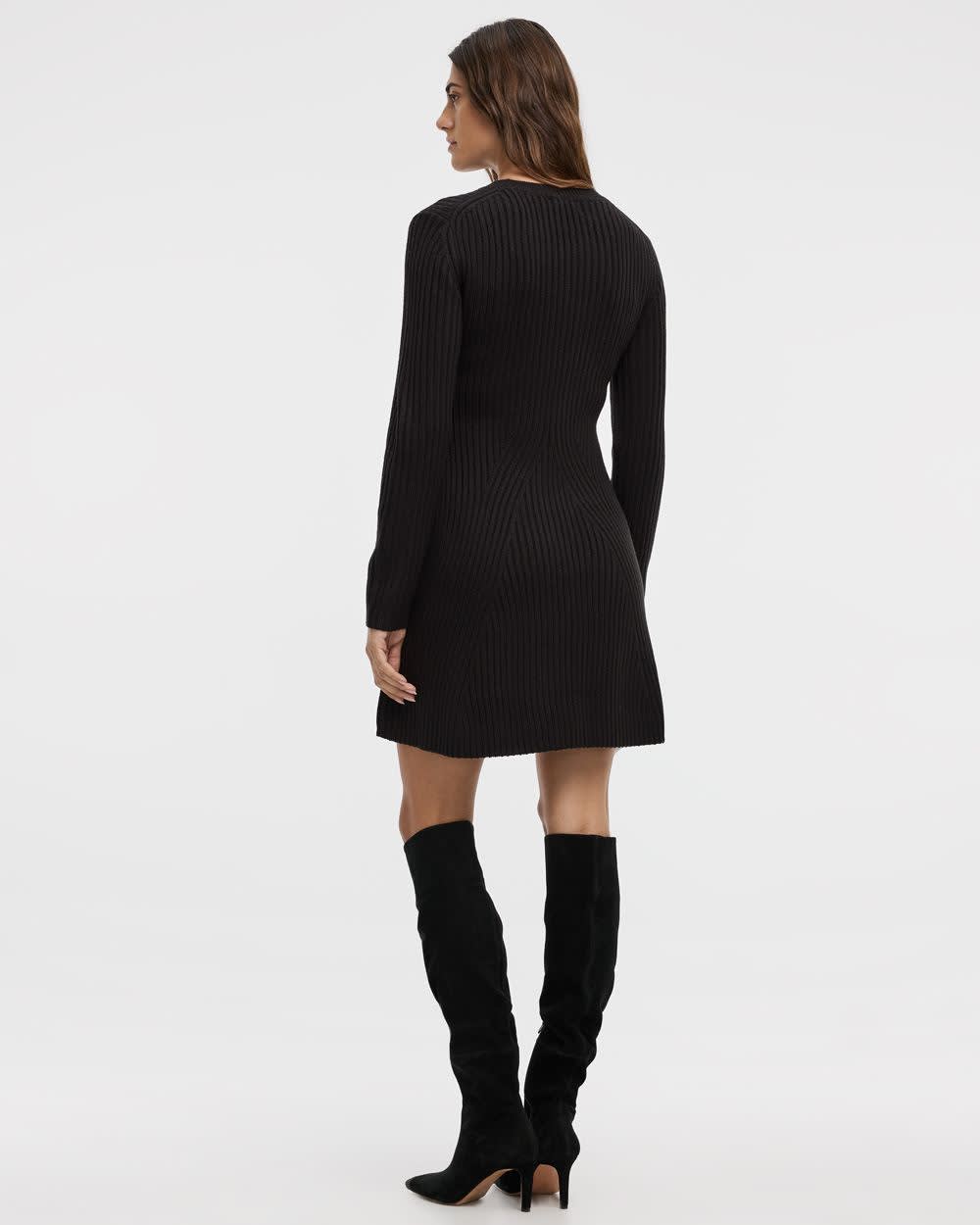 Long-Sleeve Crew-Neck Ribbed Sweater Dress | Regular | Reitmans Long-Sleeve Crew-Neck Ribbed Sweater Dress | Regular | Reitmans