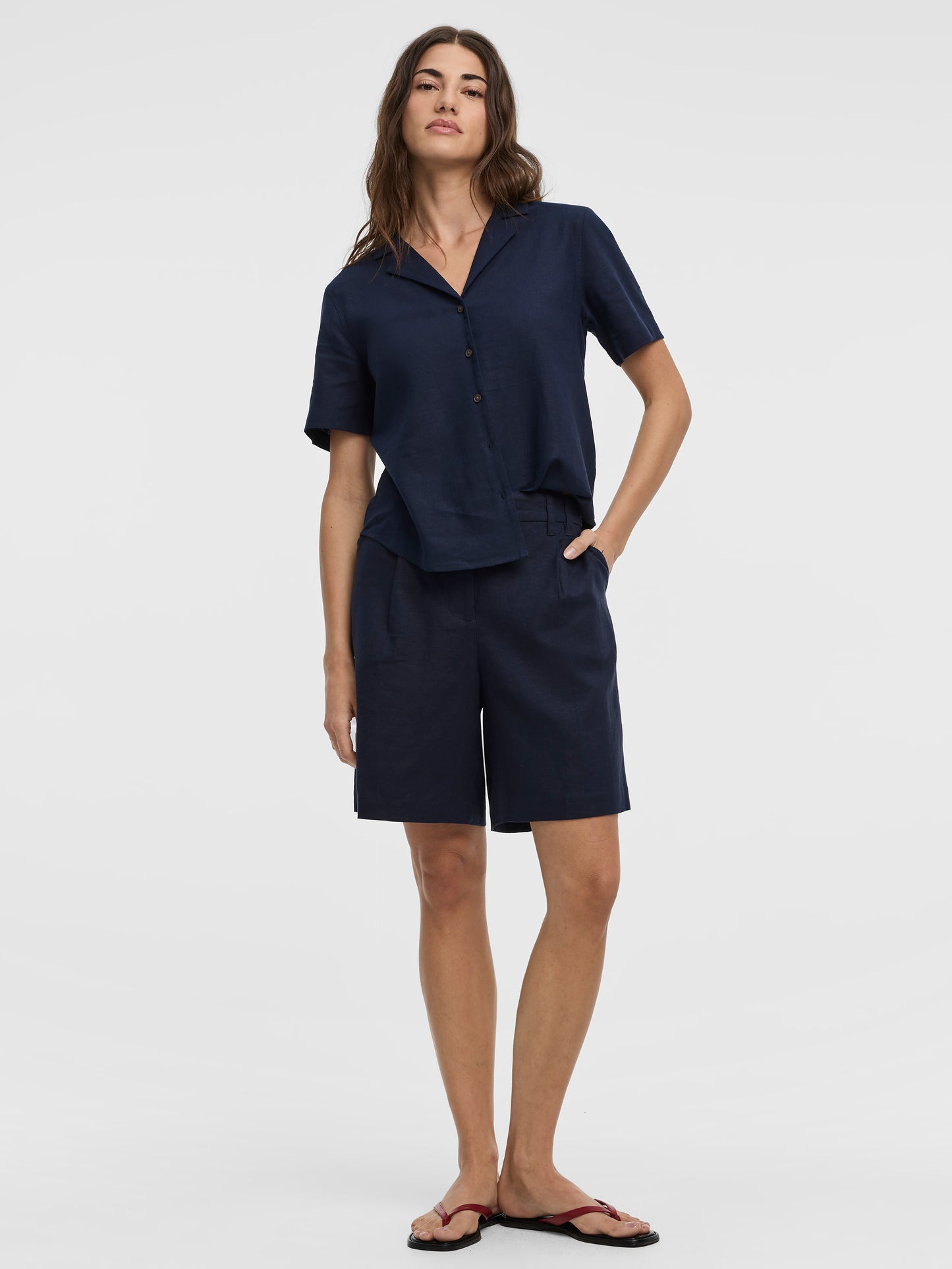 Short-Sleeve Shirt with Pyjama Collar