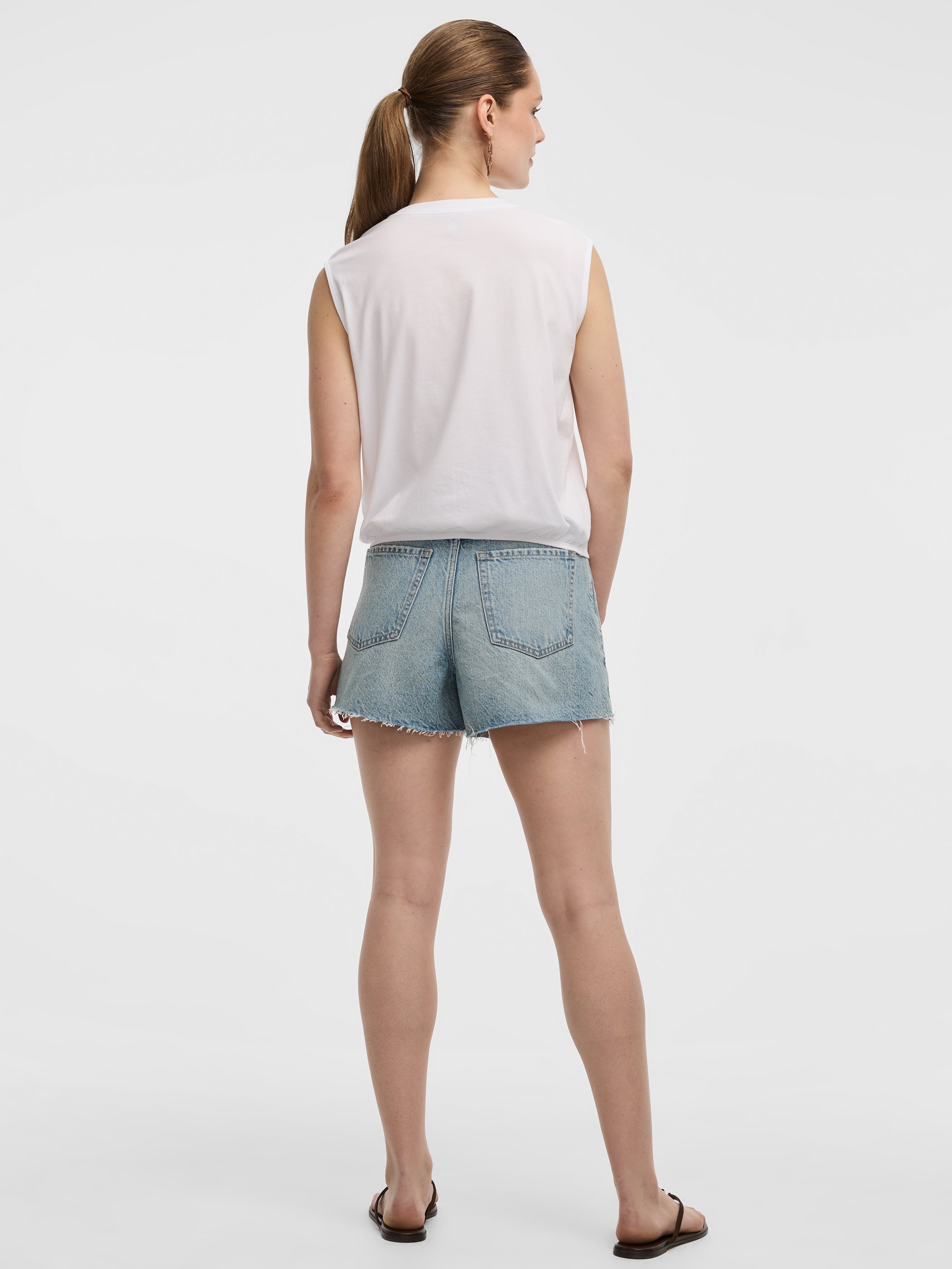 Crew-Neck Tank with Bubble Hem