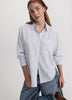 Striped Long-Sleeve Buttoned-Down Seersucker Blouse