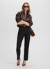 High-Rise Straight Woven Pant with Pleats – Ladies Collection