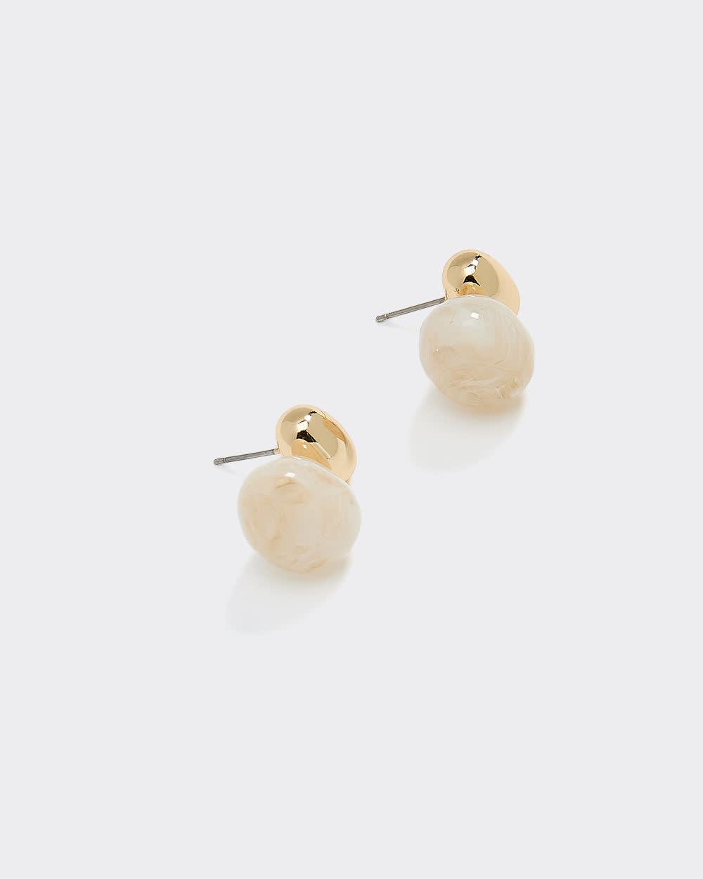 Boutons d'oreilles avec pierres en résine