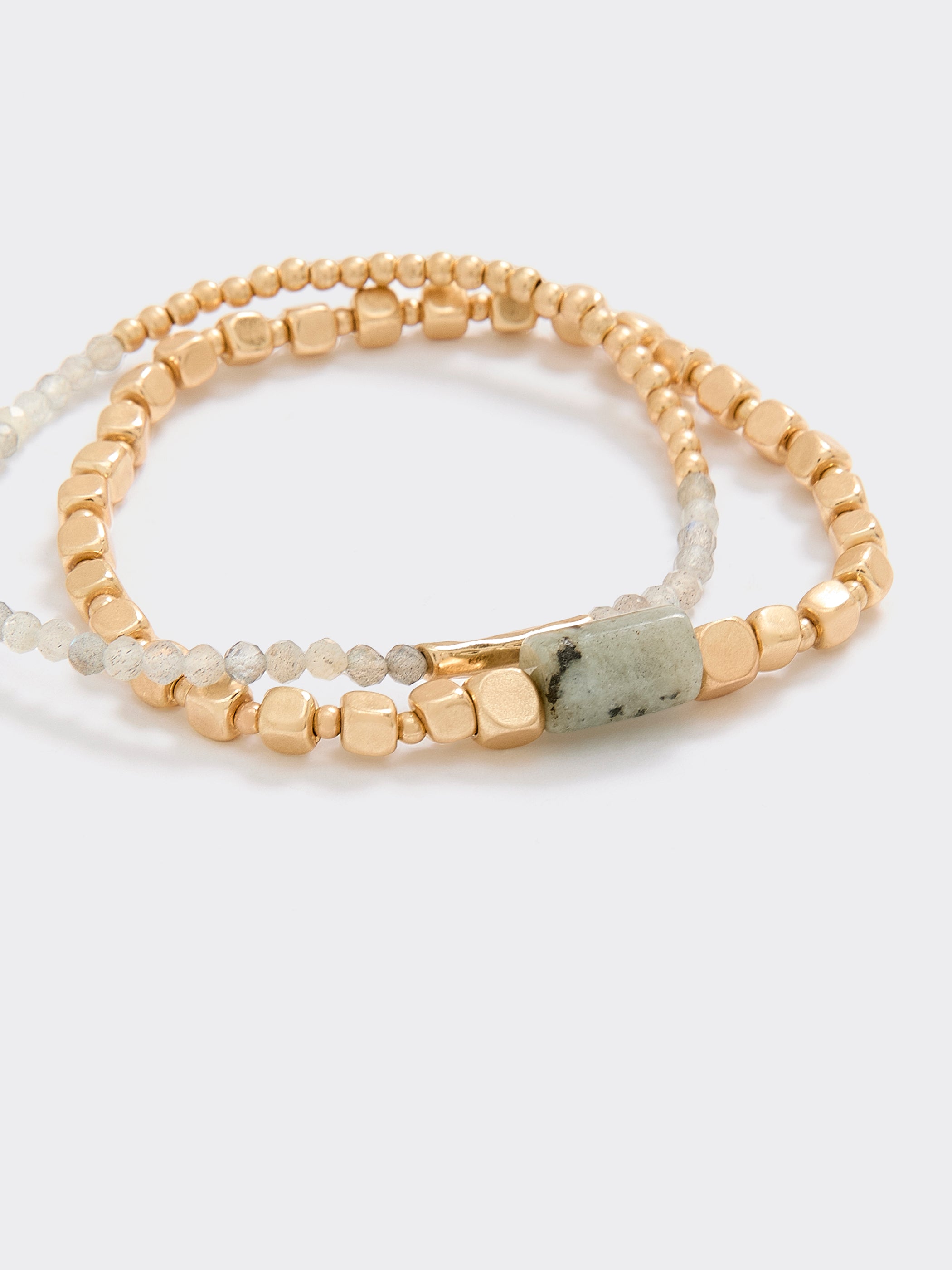 Bracelets with Stone Beads - Set of 2