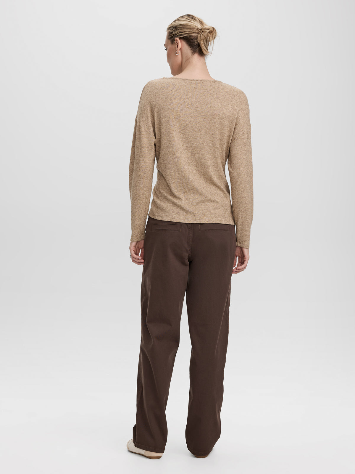 Long-Sleeve Top with Shirred Side