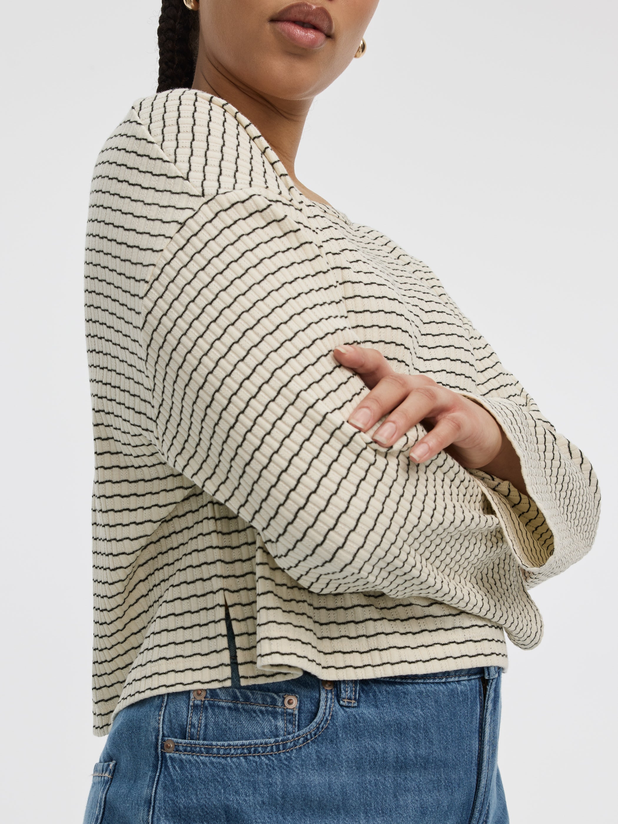 Women's Striped Long-Sleeve Boat-Neck Tee – Soft & Cozy | Reitmans