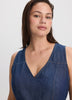 Sleeveless V-Neck Denim Dress