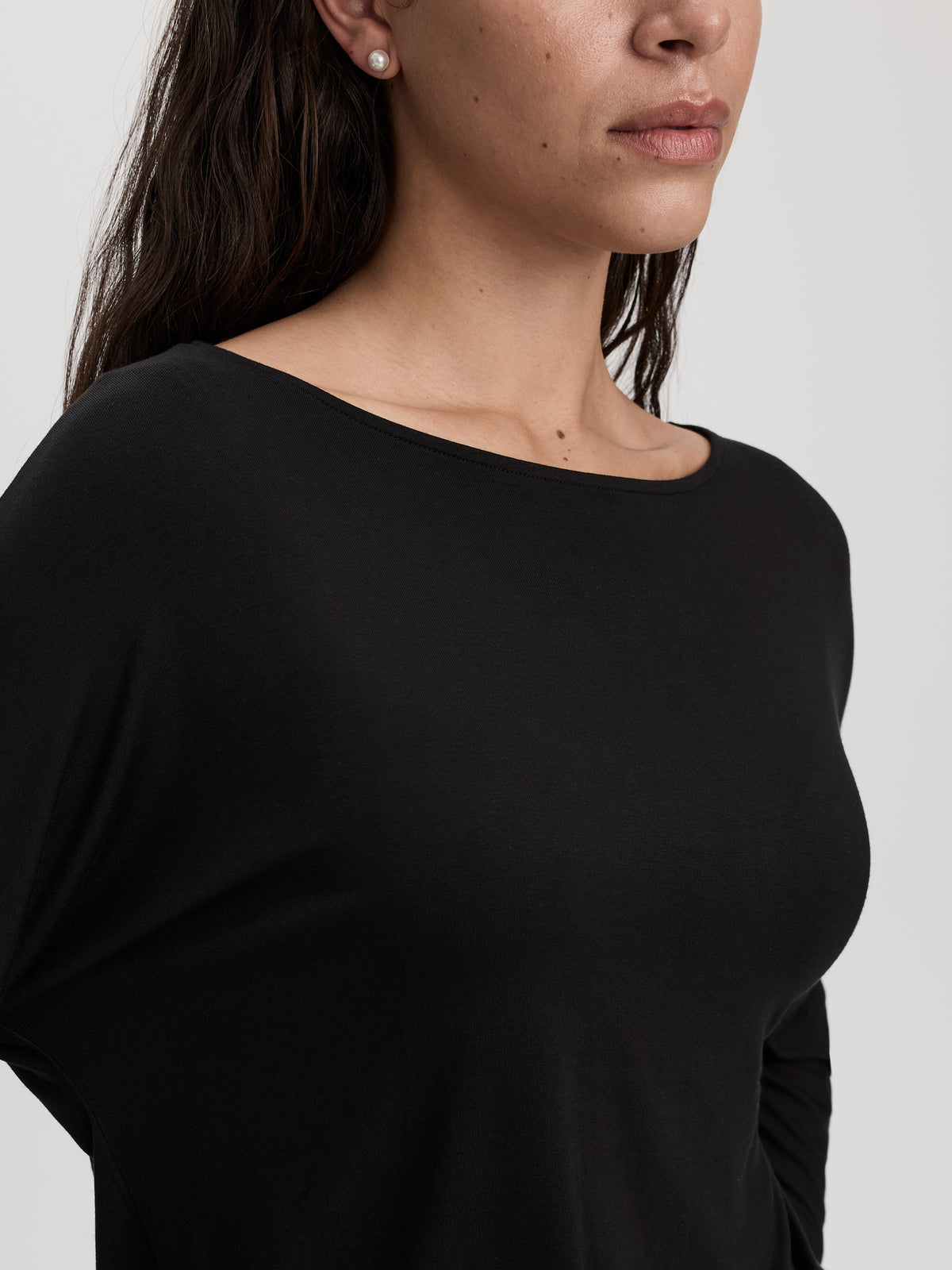 Long-Sleeve Boat-Neck Top
