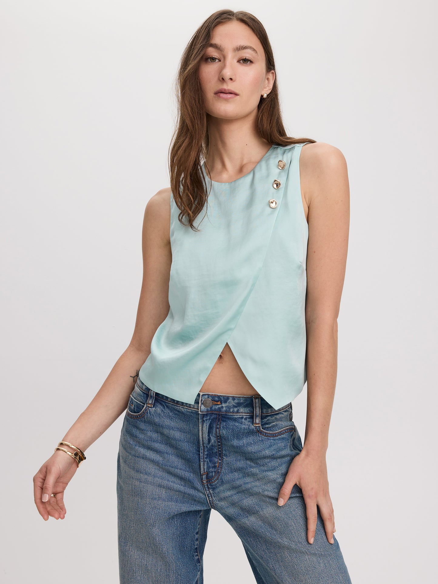 Sleeveless Wrap Top