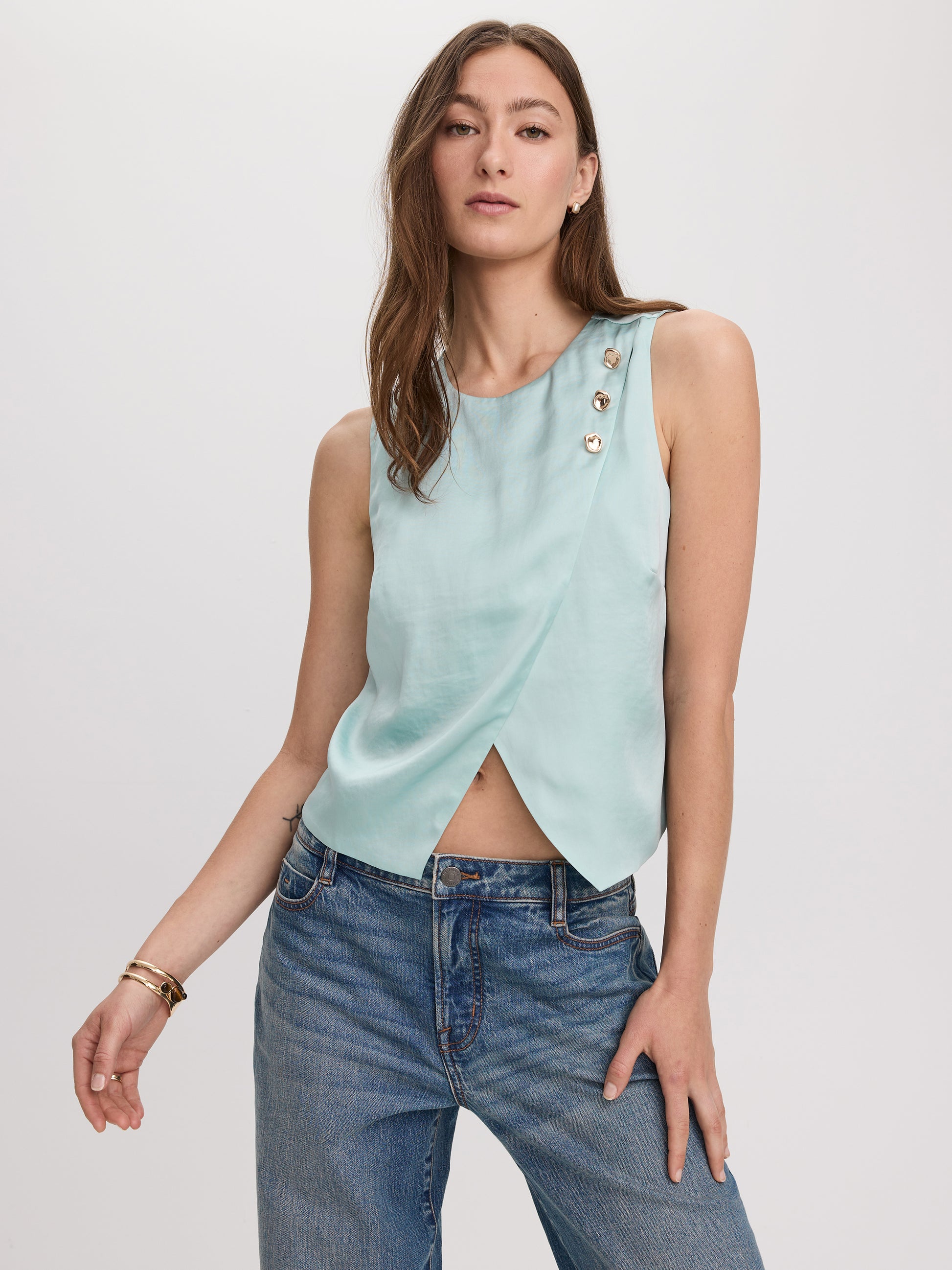 Sleeveless Wrap Top