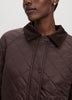 Quilted Jacket with Corduroy Collar