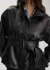 Belted Faux Leather Jacket